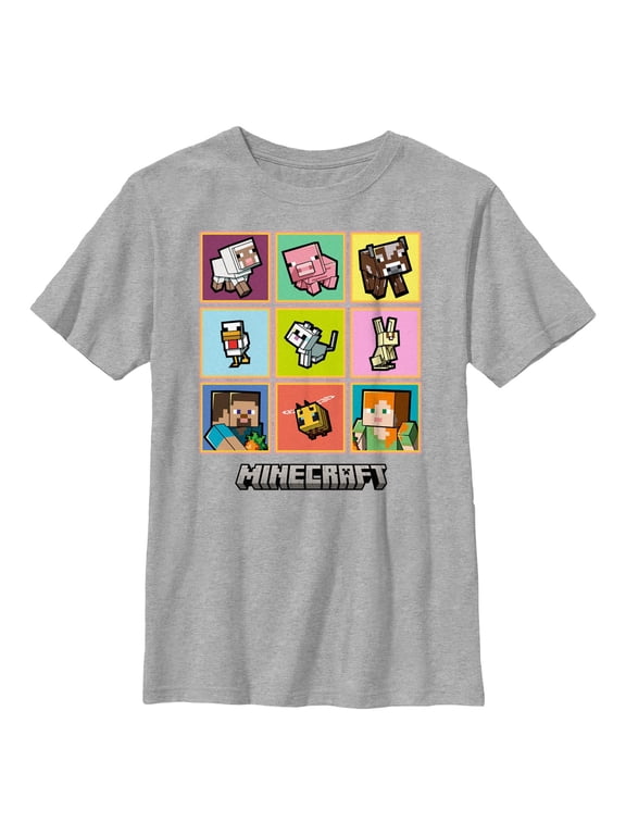 Boy's Minecraft Pets Portraits Graphic T-Shirt