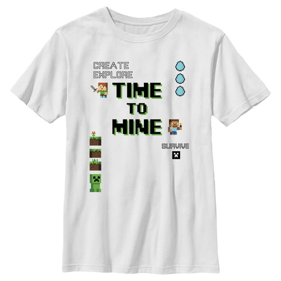 Boy's Minecraft Small Steve and Alex  Graphic Tee