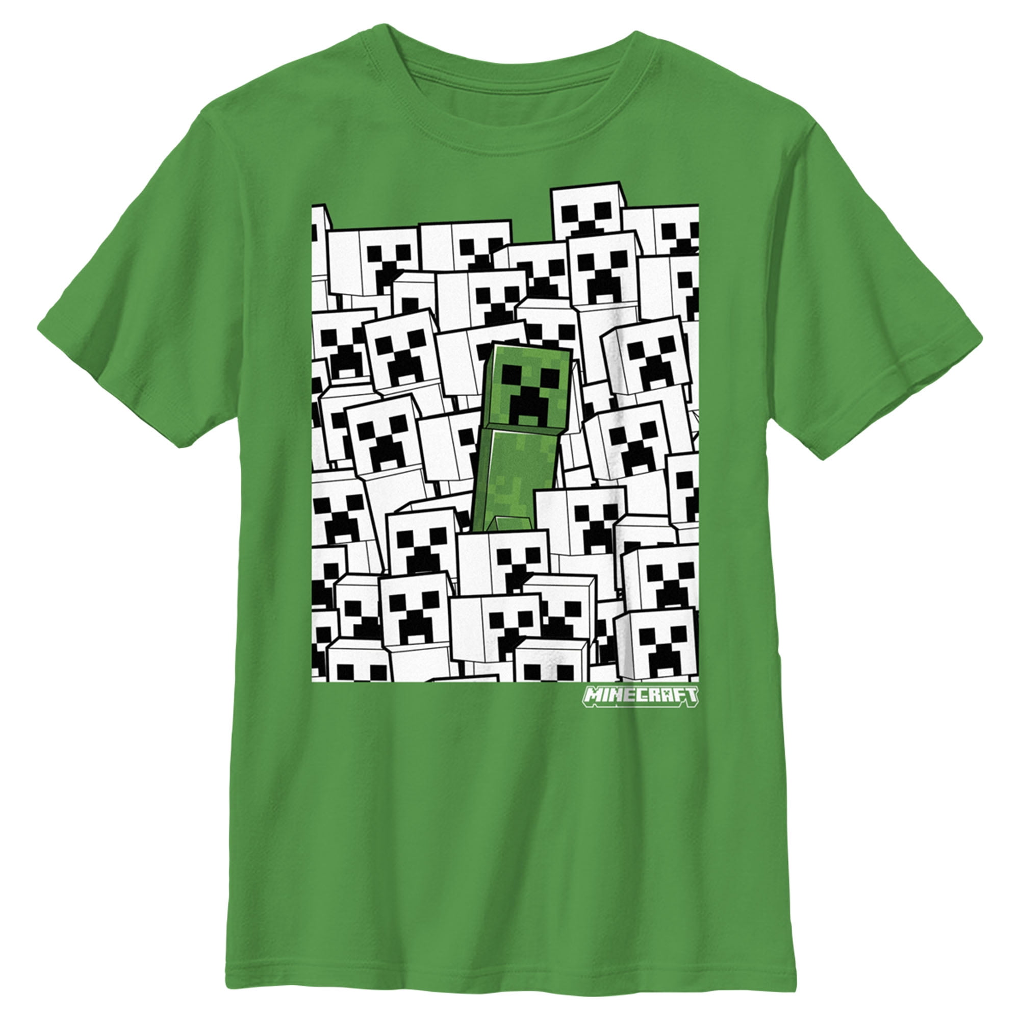 Boy's Minecraft Stand Out Creeper Graphic Tee Kelly Green Small ...