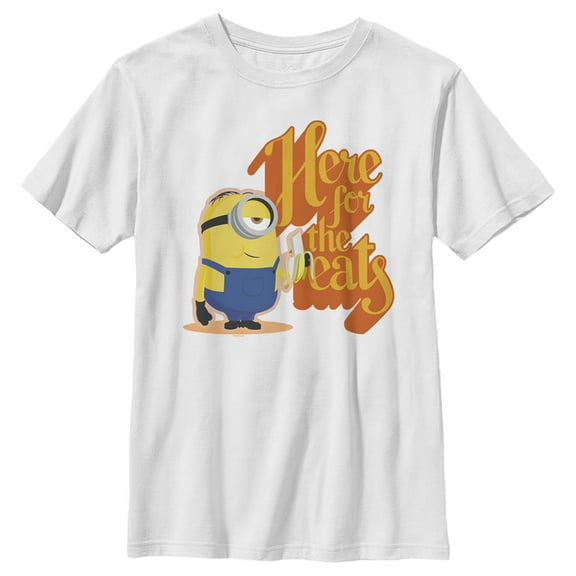 Boy's Minions: The Rise of Gru Stuart Here for the Eats  Graphic Tee White X Small