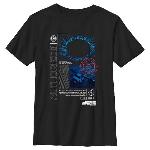 Boy's Mission: Impossible Dead Reckoning Authorized Target Quote Graphic Tee Black Small