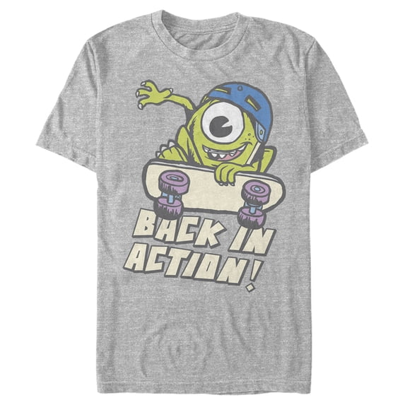 Boy's Monsters Inc Mike Back in Action Performance Graphic Tee Royal Blue Heather Small