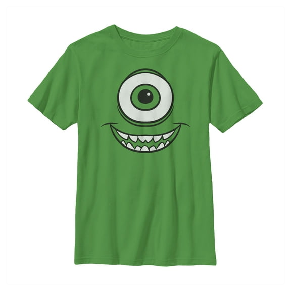 Boy's Monsters Inc Mike Wazowski Eye  Graphic Tee Kelly Green Small