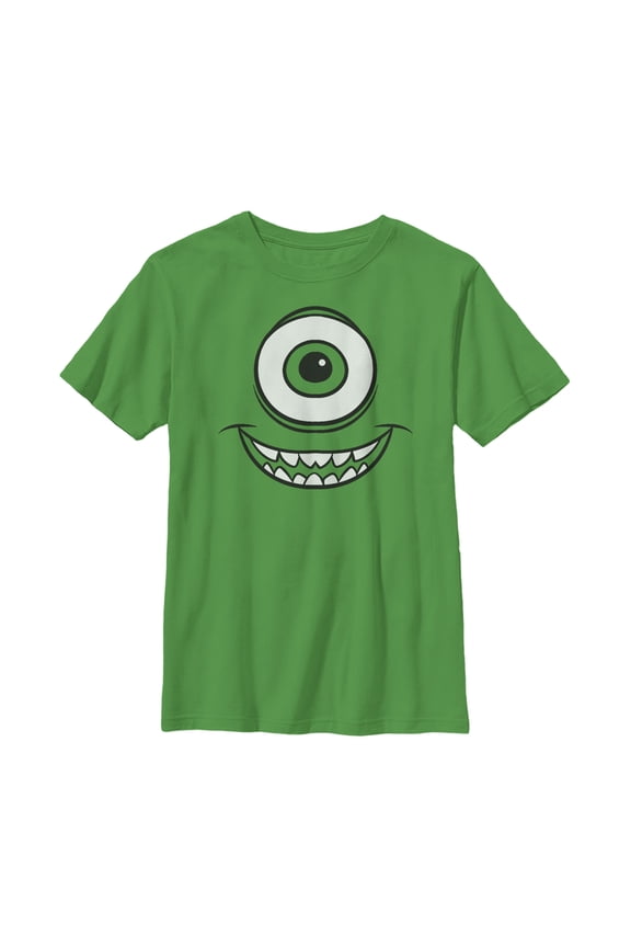 Boy's Monsters Inc Mike Wazowski Eye  Graphic Tee Kelly Green X Small