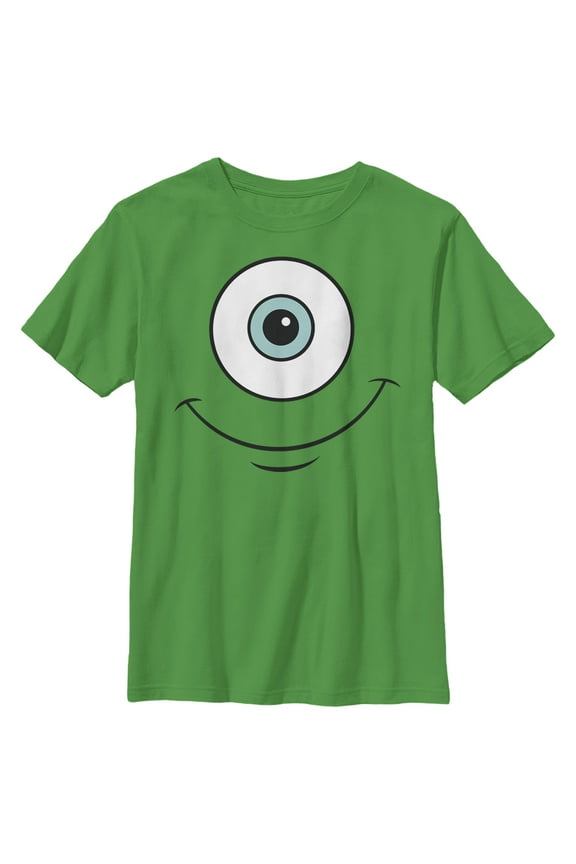 Boy's Monsters Inc Mike Wazowski Eye Smile Graphic Tee Kelly Green Medium