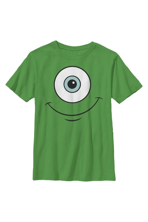 Boy's Monsters Inc Mike Wazowski Eye Smile Graphic Tee Kelly Green Small