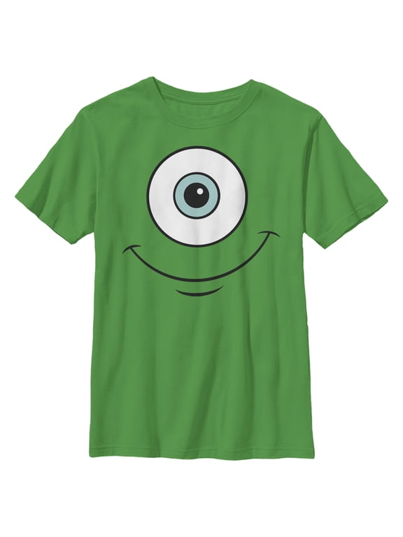 Boy's Monsters Inc Mike Wazowski Eye Smile Graphic Tee Kelly Green Small