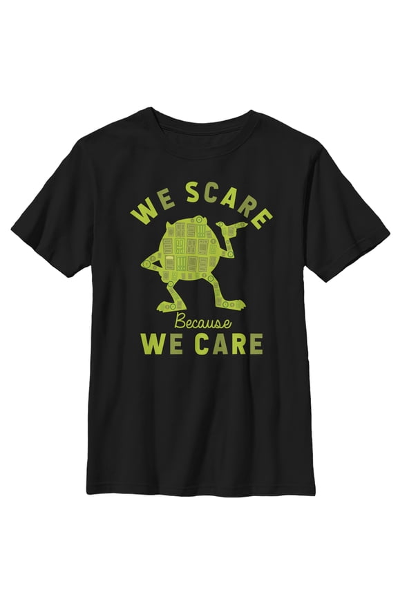 Boy's Monsters Inc Mike We Care Graphic Tee Black Large
