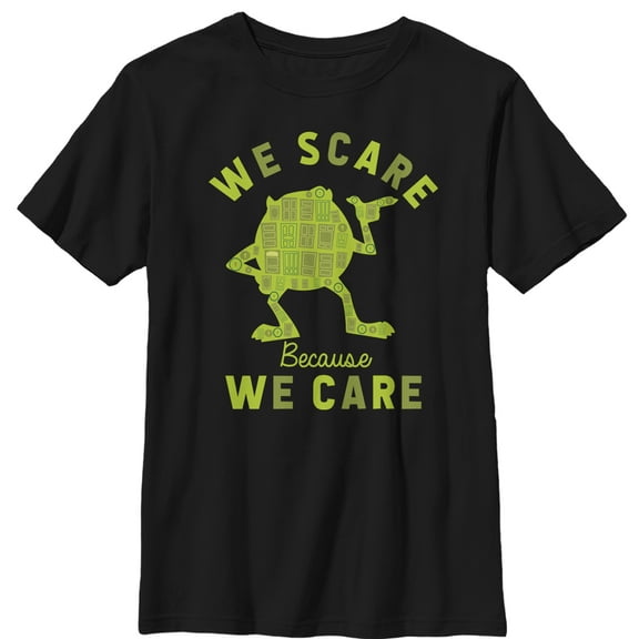 Boy's Monsters Inc Mike We Care  Graphic Tee Black Small
