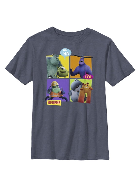 Boy's Monsters at Work Monster MIFT Crew Graphic Tee Navy Blue Heather Large