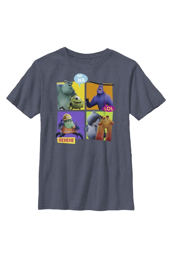 Boy's Monsters at Work Monster MIFT Crew Graphic Tee Navy Blue Heather Medium