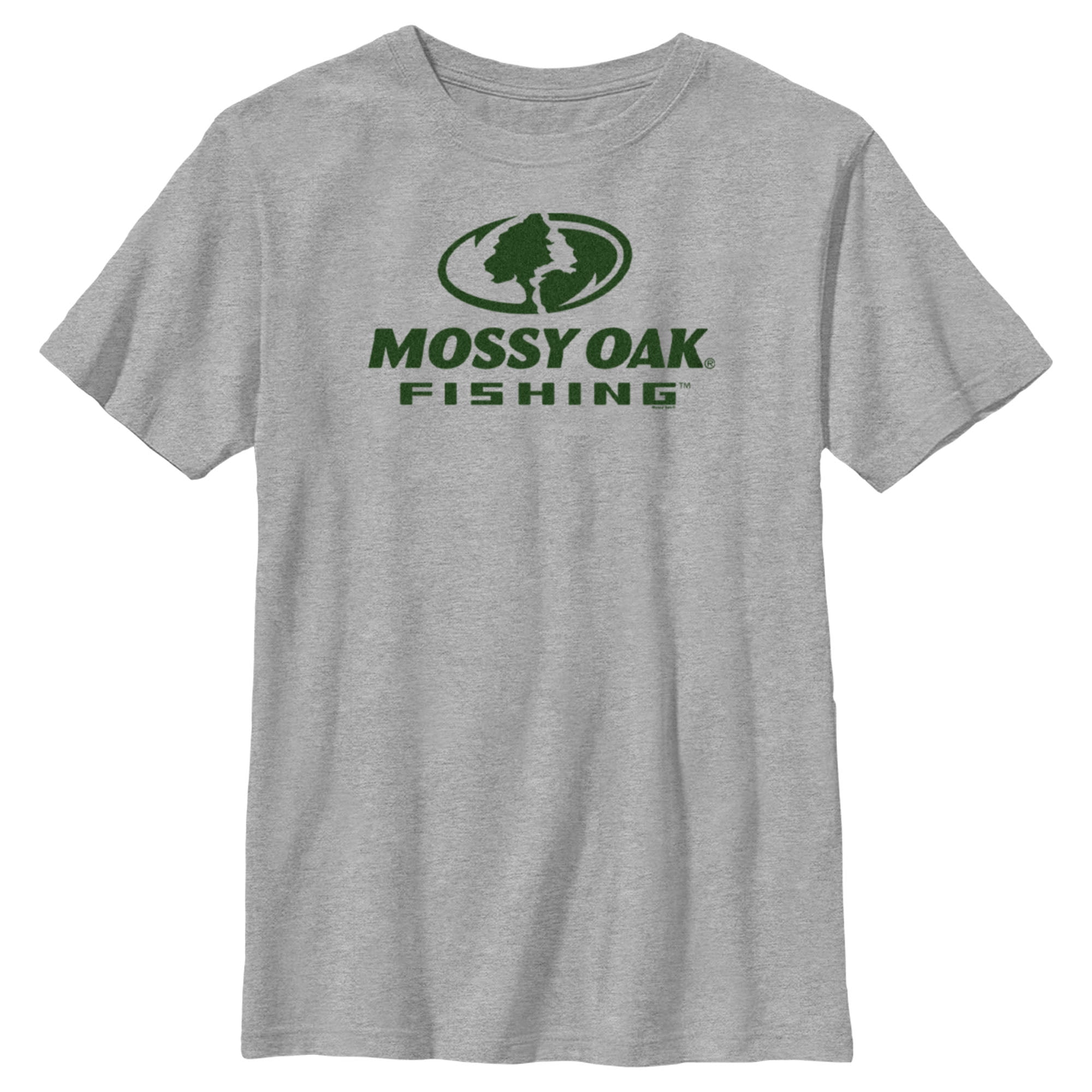 Boy's Mossy Oak Fishing Logo Graphic Tee Athletic Heather Large 