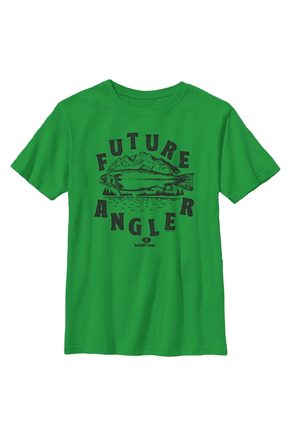 Boy's Mossy Oak Future Angler  Graphic Tee Kelly Green Small