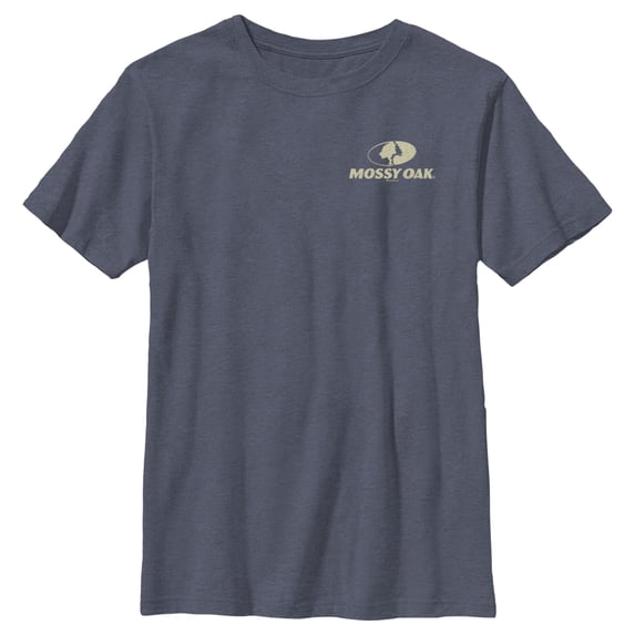 Boy's Mossy Oak Small Classic Logo Graphic Tee Navy Blue Heather Small
