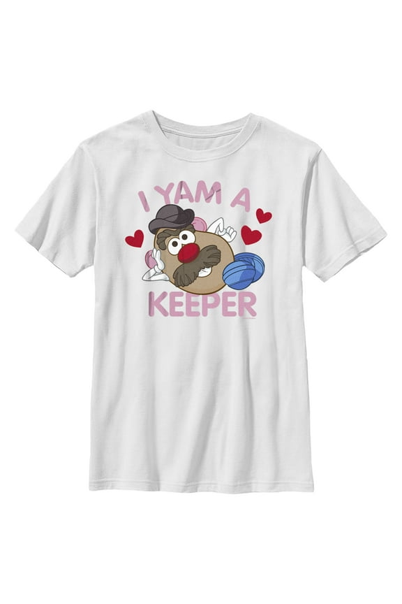Boy's Mr. Potato Head I Yam A Keeper Graphic Tee White Large