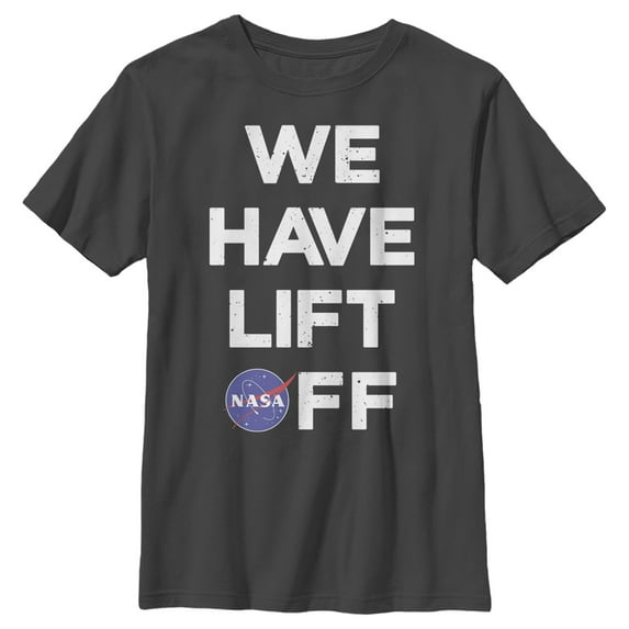 Boy's NASA Bold Lift Off Graphic Tee Black Medium
