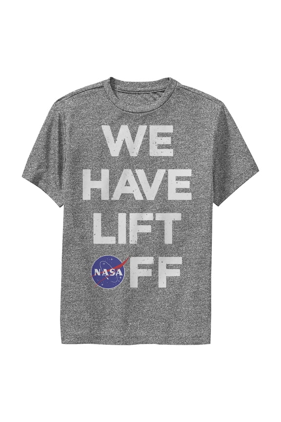 Boy's NASA Bold Lift Off Performance Graphic Tee Charcoal Heather Small