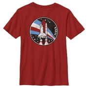 Boys NASA Circle Rainbow Shuttle Logo Graphic Tee Red Small