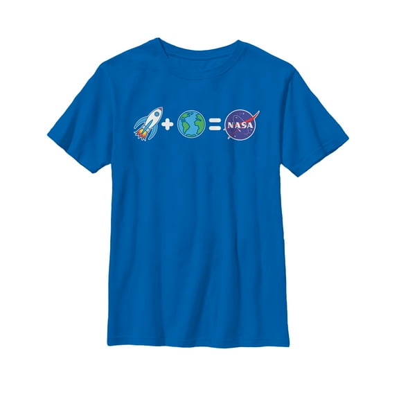 Boy's NASA Emoticon Space Equation Graphic Tee Royal Blue X Small