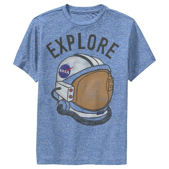 Boy's NASA Explore Helmet Performance Graphic Tee Royal Blue Heather X Large