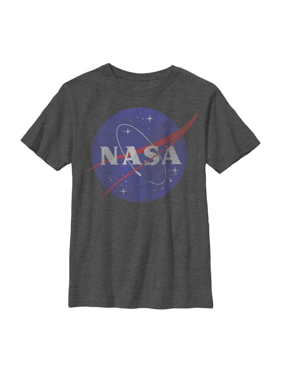 Boy's NASA Logo Graphic Tee Charcoal Heather Large