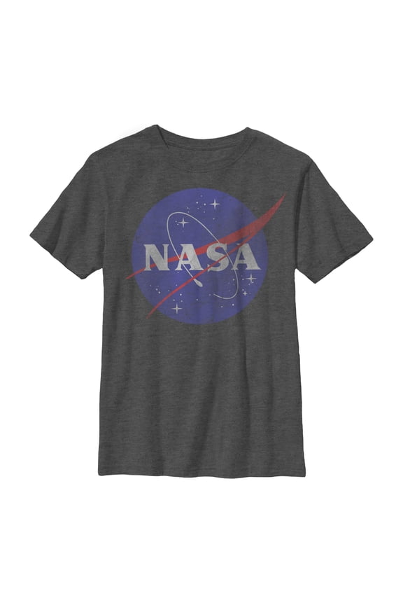 Boy's NASA Logo  Graphic Tee Charcoal Heather X Large
