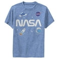 thumbnail image 1 of Boy's NASA Logo Space Emoticon Performance Graphic Tee Royal Blue Heather Small, 1 of 4