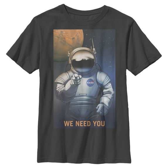 Boy's NASA Mars Needs You Graphic Tee Black X Small