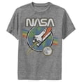 thumbnail image 1 of Boy's NASA Retro Rocket Launch  Performance Graphic Tee Charcoal Heather Small, 1 of 3