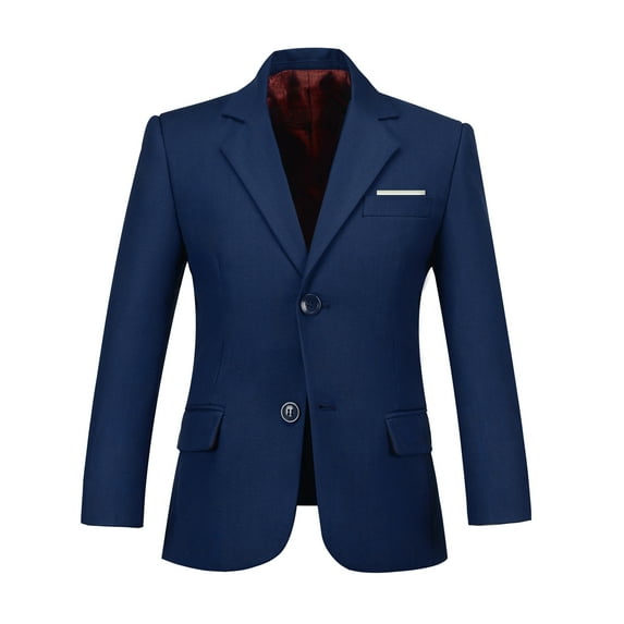 Boy's Navy Blue Suit Jacket Formal Suit for Wedding Church Birthday Party Prom School Homecoming Stage Show