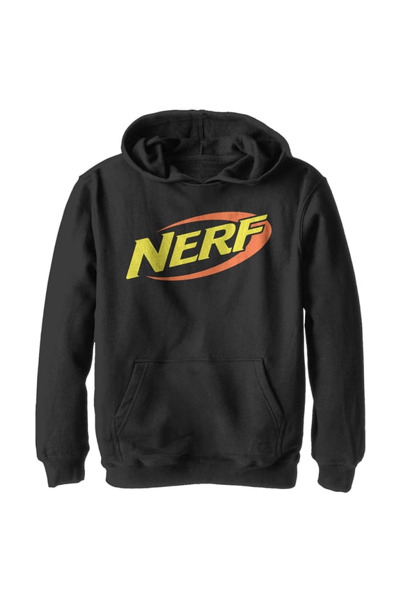 Boy's Nerf Classic Logo Pull Over Hoodie Black X Large