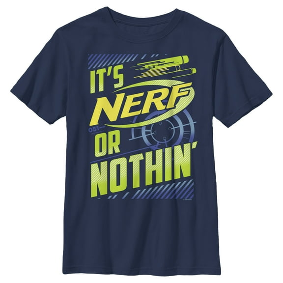 Boy's Nerf It's Nerf or Nothin Graphic Tee Navy Blue X Small