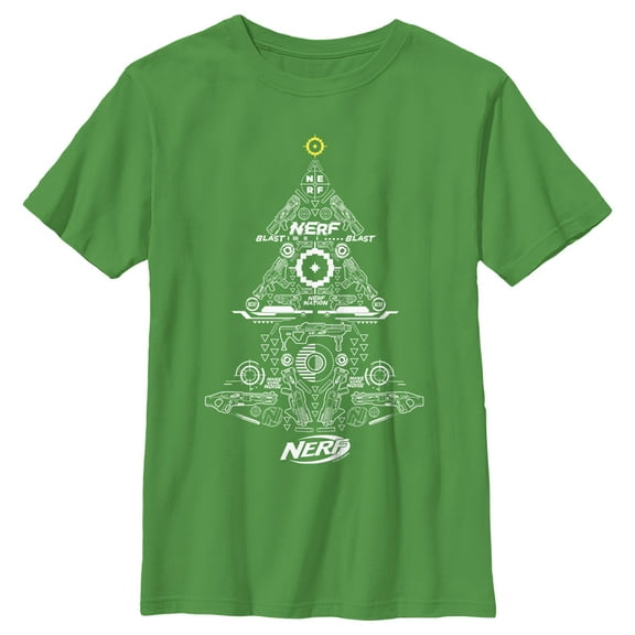 Boy's Nerf Nerf Christmas Tree  Graphic Tee Kelly Green Small