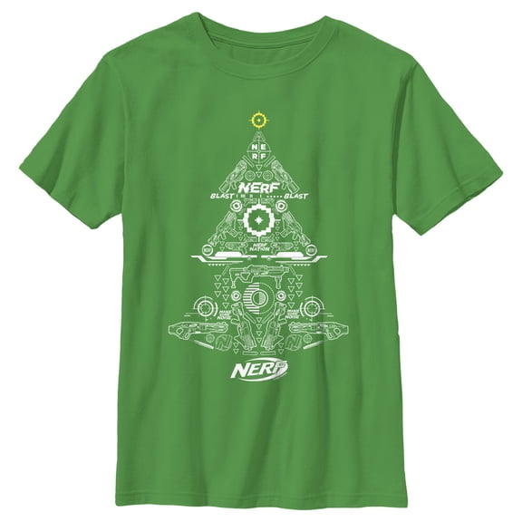 Boy's Nerf Nerf Christmas Tree Graphic Tee Kelly Green X Small