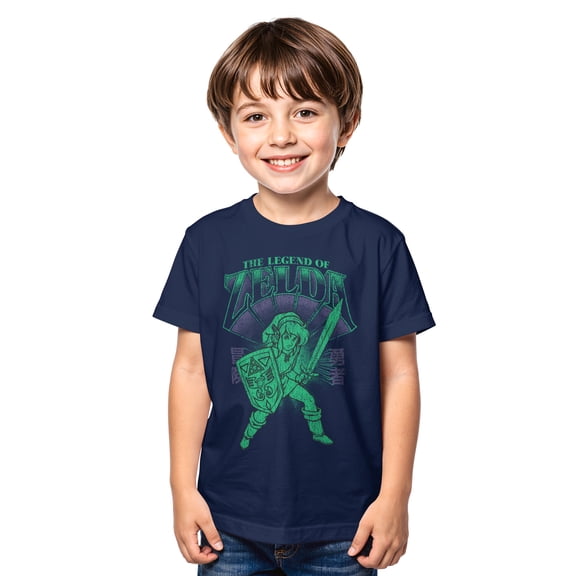 Boy's Nintendo Adventure of Link Graphic Tee Navy Blue Large