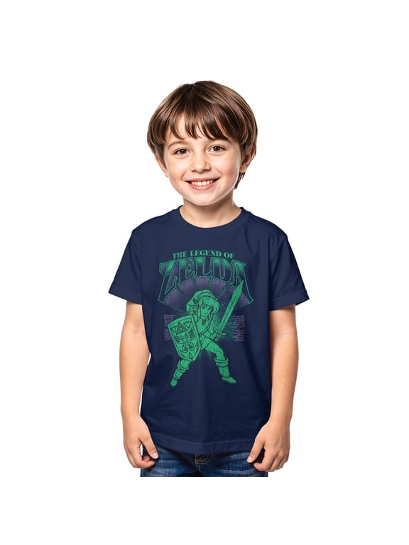 Boy's Nintendo Adventure of Link Graphic Tee Navy Blue Medium