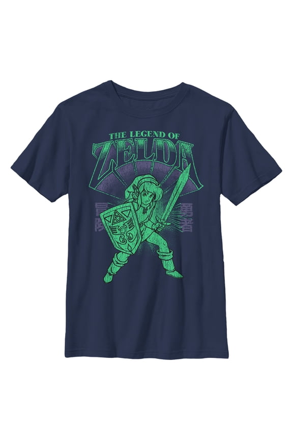 Boy's Nintendo Adventure of Link Graphic Tee Navy Blue Medium