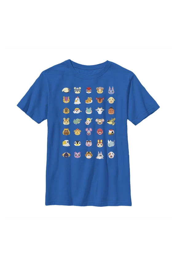 Boy's Nintendo Animal Crossing Favorite Lineup Graphic Tee Royal Blue X Small