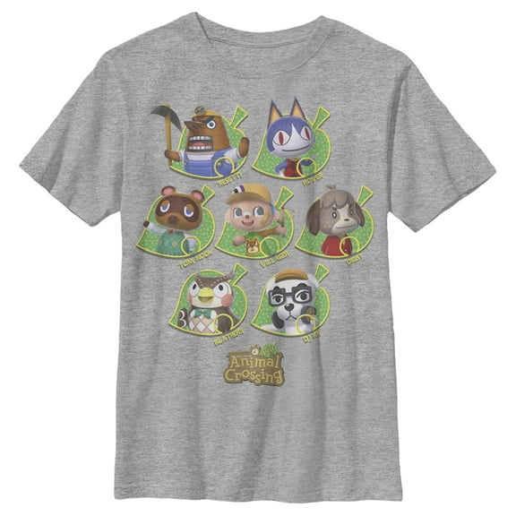Boy's Nintendo Animal Crossing New Leaf Towns People Graphic Tee Athletic Heather Small