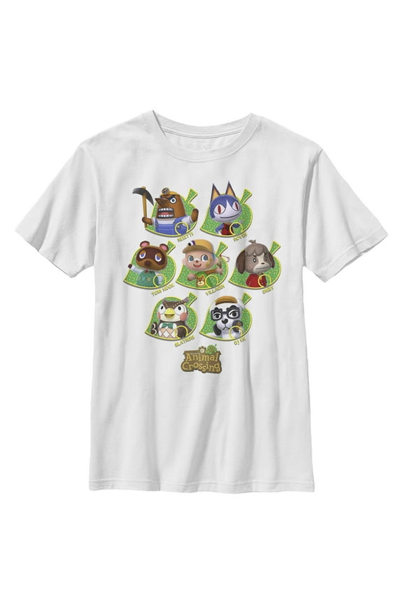 Boy's Nintendo Animal Crossing New Leaf Towns People  Graphic Tee White Large