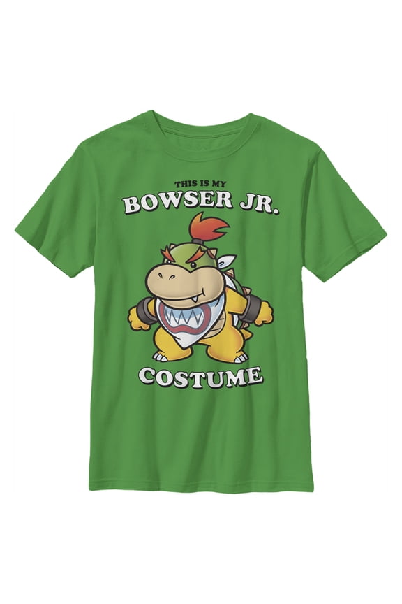 Boy's Nintendo Bowser Jr. Costume Graphic Tee Kelly Green Small