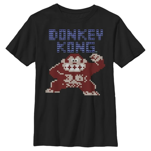 Boy's Nintendo Donkey Kong Arcade  Graphic Tee Black X Small