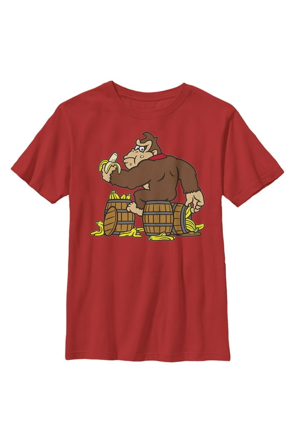 Boy's Nintendo Donkey Kong Banana Barrels Graphic T-Shirt
