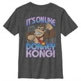 thumbnail image 1 of Boy's Nintendo Donkey Kong It's On Graphic Tee Charcoal Heather Medium, 1 of 4