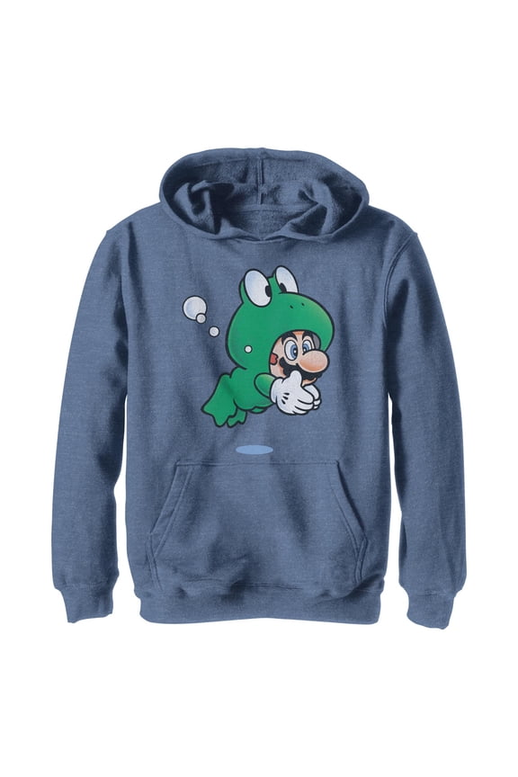 Boy's Nintendo Frog Mario 3  Pull Over Hoodie
