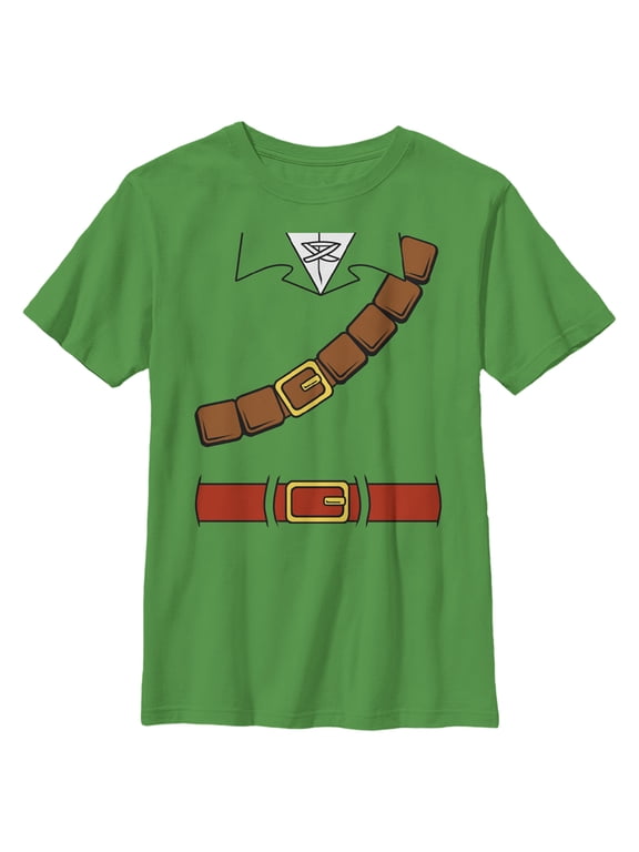 Boy's Nintendo Halloween Link Belt Costume Graphic Tee Kelly Green X Small