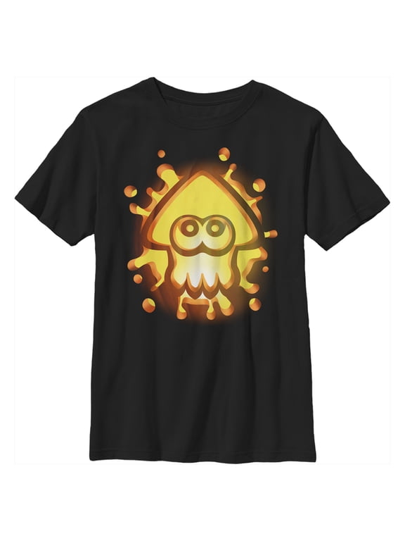 Boy's Nintendo Halloween Splatoon Pumpkin Graphic Tee Black Medium