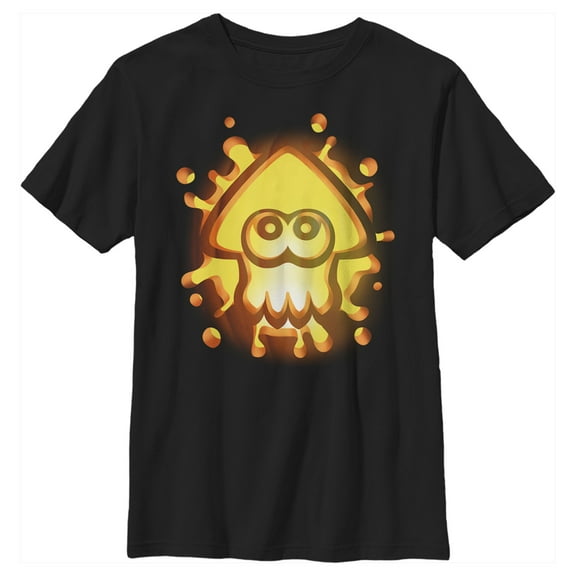 Boy's Nintendo Halloween Splatoon Pumpkin Graphic Tee Black Small