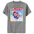 thumbnail image 1 of Boy's Nintendo Kirby Flying Portrait  Performance Graphic Tee Charcoal Heather X Large, 1 of 4