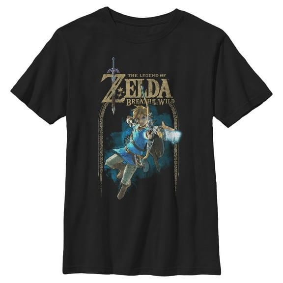Boy's Nintendo Legend of Zelda Breath of the Wild Arch  Graphic Tee Black Large